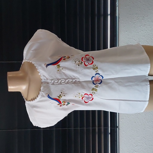 Artisanal Embroidered Blouse 100% Cotton White 603985